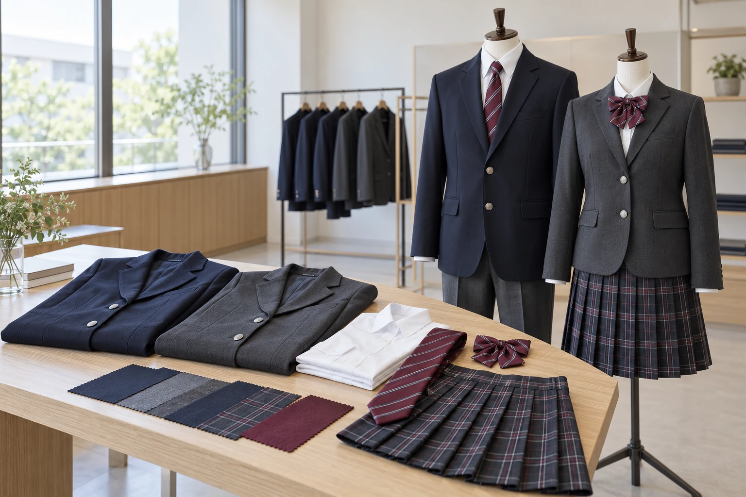 制服のデザインと素材の提案イメージ